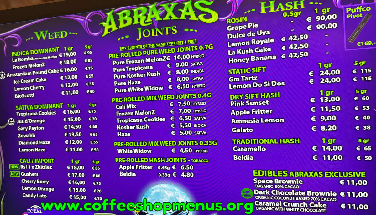 Abraxas Menu 1