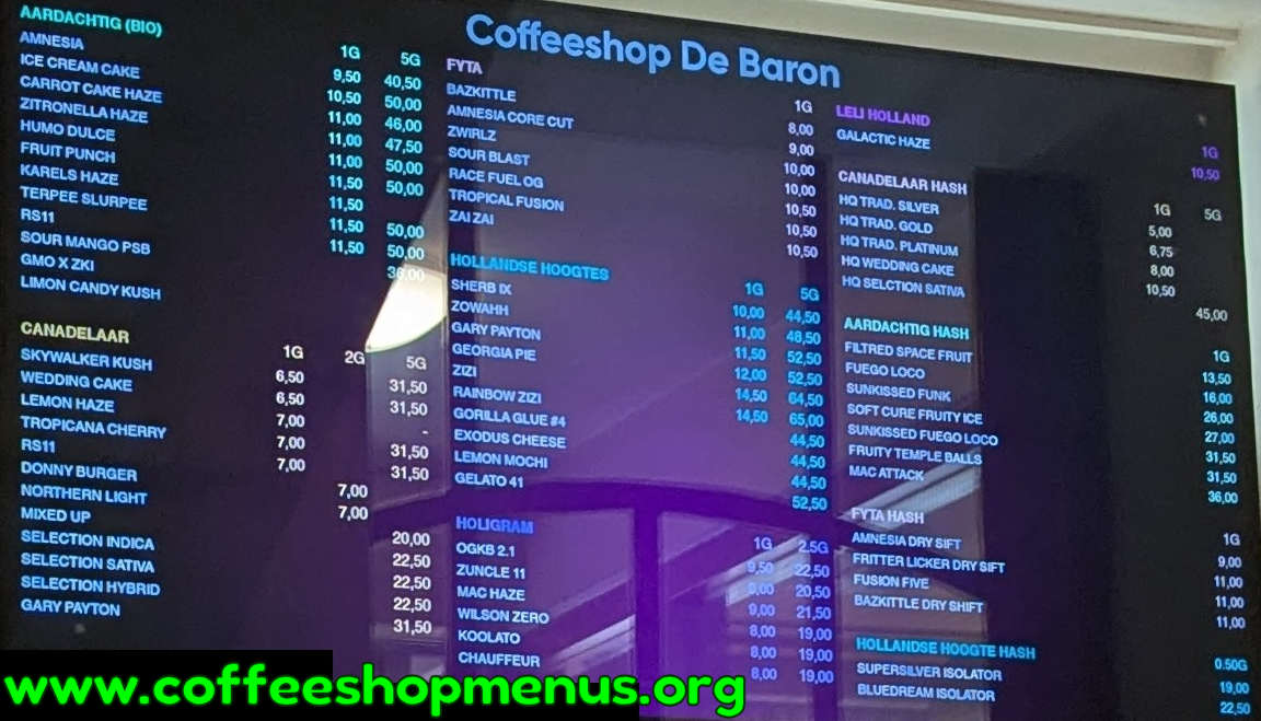 de Baron Menu 1