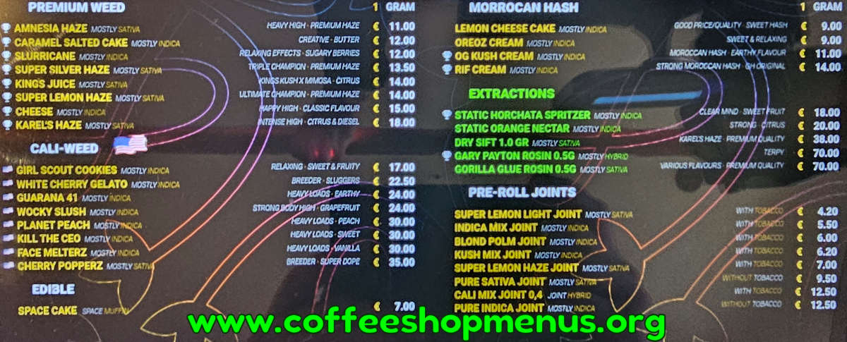 Greenhouse Cookies Menu 1
