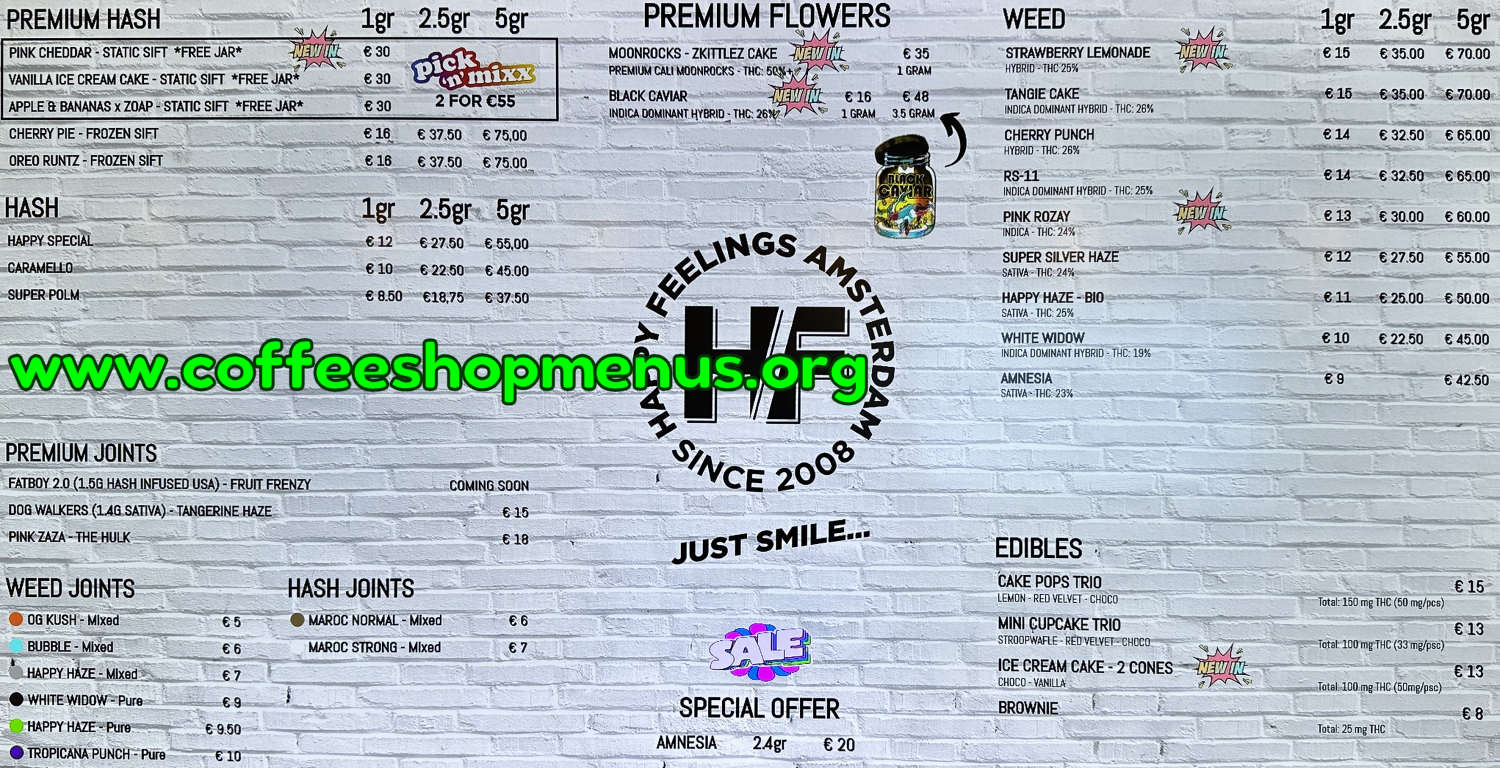 Happy Feelings Menu 2