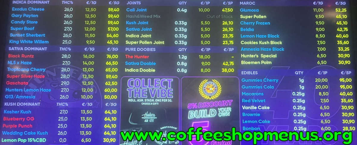 Hunters Haarlem Menu 1