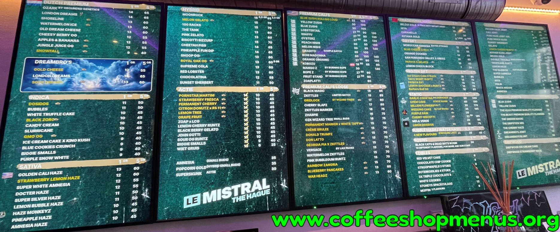 Le Mistral Menu 1