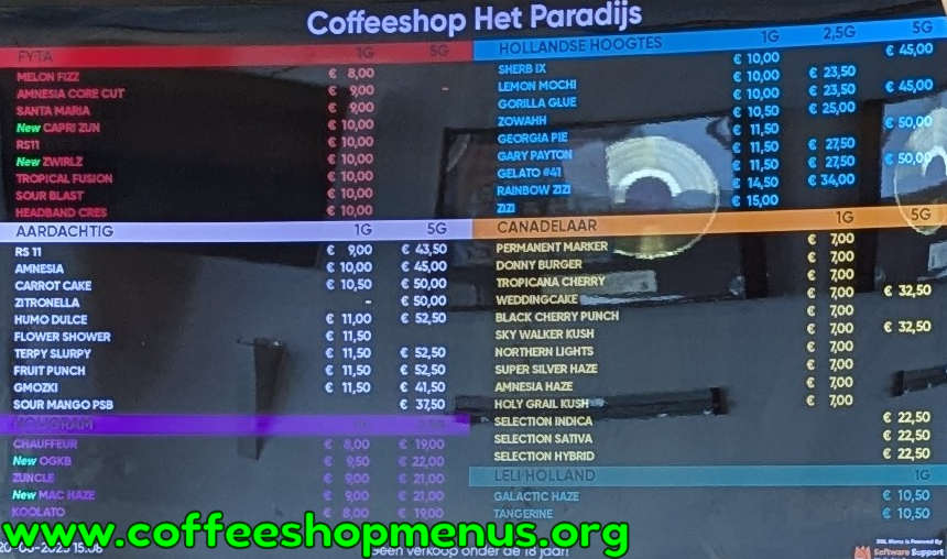 Paradijs Menu 1