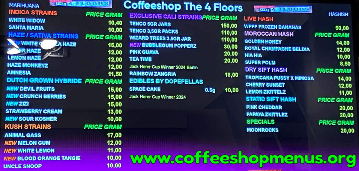 The 4 Floors Menu 1