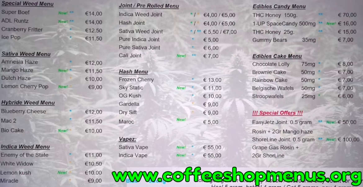 Willie Wortel Sativa Menu 1